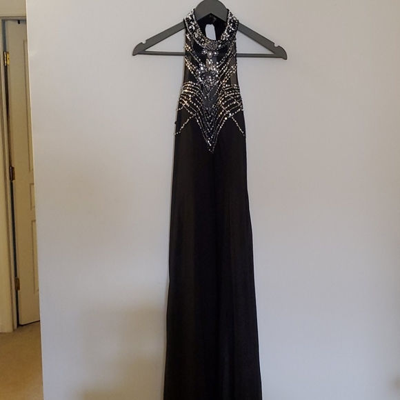 Joanna Chen Embellished Illusion Halter Gown - Picture 8 of 16